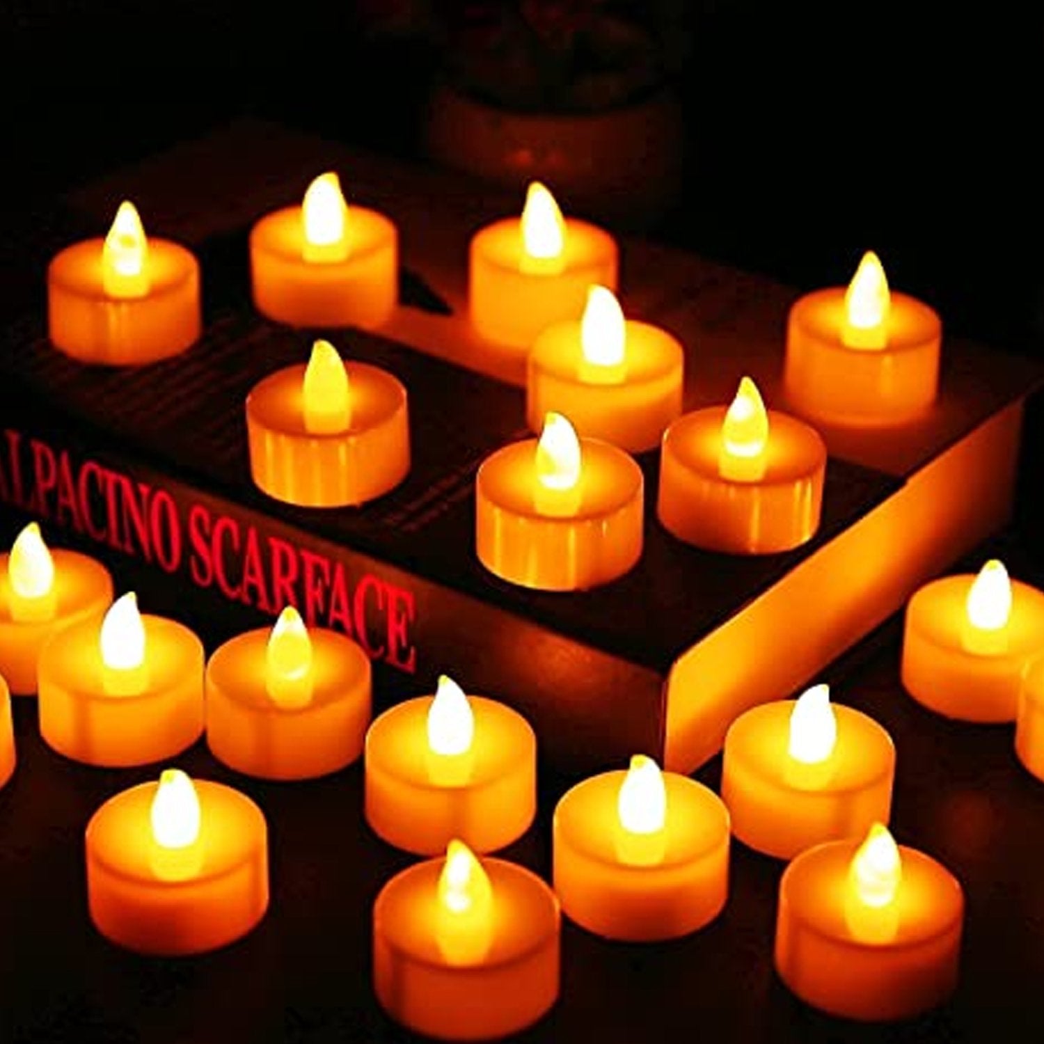 White LED tealight candles, 24 pcs, for festival decor White LED tealight candles, 24 pcs, for festival decor
